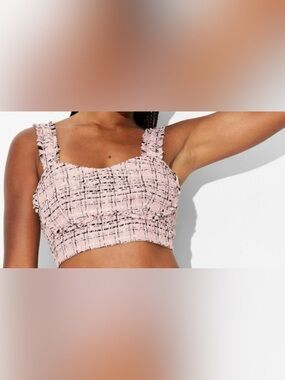 wild fable Pink Tweed Crop Tank